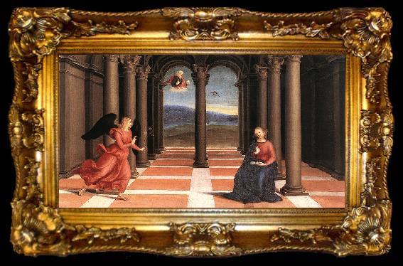framed  RAFFAELLO Sanzio The Annunciation (Oddi altar, predella) t, ta009-2